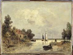 La Meuse à Dordrecht, Hollande (Johan Barthold Jongkind) - Muzeo.com