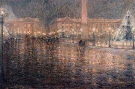 La place de la Concorde au clair de lune (Henri Le Sidaner) - Muzeo.com