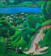 Landscape near Lake Tegern (August Macke) - Muzeo.com