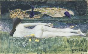 Laying Nude (Mikhail Aleksandrovich Vrubel) - Muzeo.com