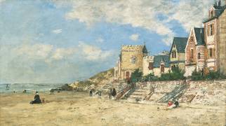 Malakoff Tower and the Shore at Trouville (Eugène Boudin) - Muzeo.com