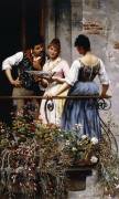 On the Balcony (Eugene Von Blaas) - Muzeo.com