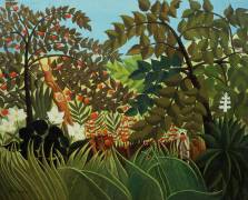HENRI ROUSSEAU FRENCH TROPICAL FOREST MONKEYS OLD ART PAINTING POSTER BB5635A