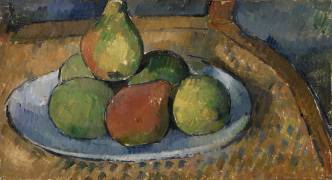 Plate of Fruit on a Chair (Paul Cézanne) - Muzeo.com
