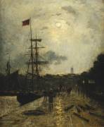 Quay at Caen (Stanislas Victor Edouard...) - Muzeo.com