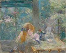 Red-Haired Girl sitting on a Veranda (Berthe Morisot) - Muzeo.com