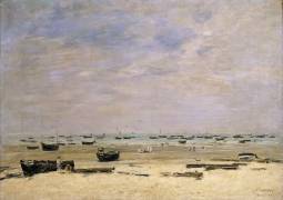 River Barges at Low Tide (Eugène Boudin) - Muzeo.com
