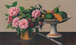 Still Life with Flowers and Fruit (Felix Elie Tobeen) - Muzeo.com