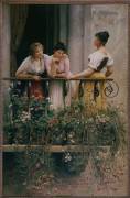 The Balcony (Eugene Von Blaas) - Muzeo.com
