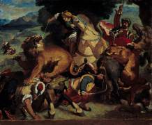 The lion hunt (Odilon Redon) - Muzeo.com
