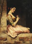 The Pink Rose (Eugene Von Blaas) - Muzeo.com