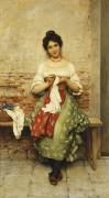 The Seamstress (Eugene Von Blaas) - Muzeo.com