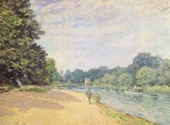 The Thames with Hampton Church (Alfred Sisley) - Muzeo.com