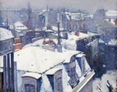 Vue de toits (Effet de neige), dit Toits sous la neige (Gustave Caillebotte) - Muzeo.com