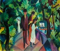 Walkers on the Bridge (August Macke) - Muzeo.com