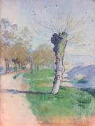 Willow Tree at the Junction, or Willow Tree in Spring (Ferdinand Hodler) - Muzeo.com