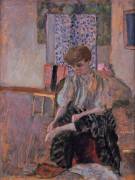 Woman putting on her stockings (Pierre Bonnard) - Muzeo.com