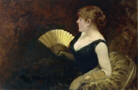 Woman with Fan (Giuseppe de Nittis) - Muzeo.com