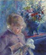 Young Woman Sewing (Auguste Renoir) - Muzeo.com