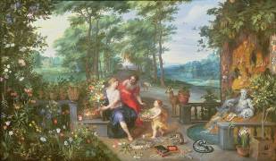 Flora and Nymphs in a Garden (Jan Brueghel the Elder) - Muzeo.com