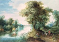 River Landscape (Jan Brueghel the Elder) - Muzeo.com