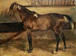 Cheval brun à l'écurie (Théodore Géricault) - Muzeo.com