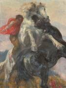 Chevaux affrontés (Alfred Roll) - Muzeo.com