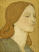 Head of a girl in a green dress (Dante Gabriel Rossetti) - Muzeo.com