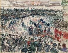 Obsèque du cardinal Bonnechose à Place de la République à Rouen (Camille Pissarro) - Muzeo.com