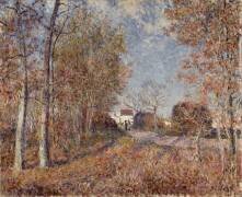 Un coin de bois aux Sablons, dit la route à l'orée du bois (Alfred Sisley) - Muzeo.com