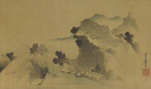 Landscape: mountains (Hokusai) - Muzeo.com