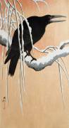 A raven on a snowy branch (Ohara Koson) - Muzeo.com