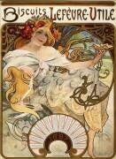 Biscuits Lefevre-Utile', designed as a calendar for 1897 (Alfons Mucha) - Muzeo.com