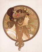Byzantine head of a brunette (Alfons Mucha) - Muzeo.com