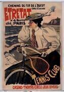 Chemins de fer de l'Ouest. Gare St Lazare. Etretat à 4 heures de Paris. Tennis club... (Ferdinand Lunel) - Muzeo.com