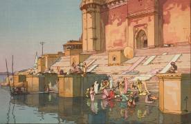 Ghat in Benares (Hiroshi Yoshida) - Muzeo.com