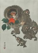 Monkeys and Persimmon (Ohara Koson) - Muzeo.com