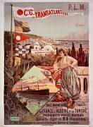P.L.M., Cie Gle Transatlantique. Alger. Service maritime postal entre la France, l'Algerie et la Tunisie [...] (Hugo d'Alesi) - Muzeo.com