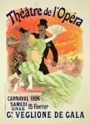 Reproduction of a Poster Advertising the 1896 Carnival at the Theatre de l'Opera (Jules Chéret) - Muzeo.com