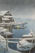Snow at Mukajima (Hasui Kawase) - Muzeo.com