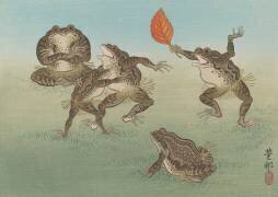 Sumo-wrestling toads (Ohara Koson) - Muzeo.com