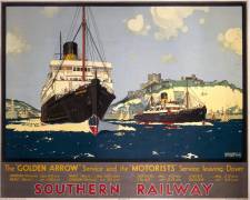 The 'Golden Arrow' Service and the 'Motorist's' Service Leaving Dover (Kenneth Shoesmith) - Muzeo.com