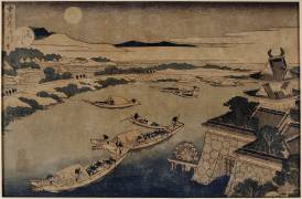 The River Yudogawa (The Moon) (Hokusai) - Muzeo.com