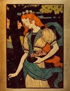 Woman picking flowers (Eugène Grasset) - Muzeo.com